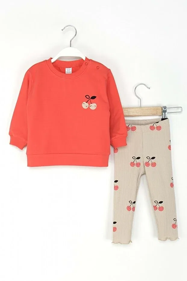 Детский спортивный костюм с принтом Cherry Printed Ww Waka Waka Kids Store, Красный — фото 2