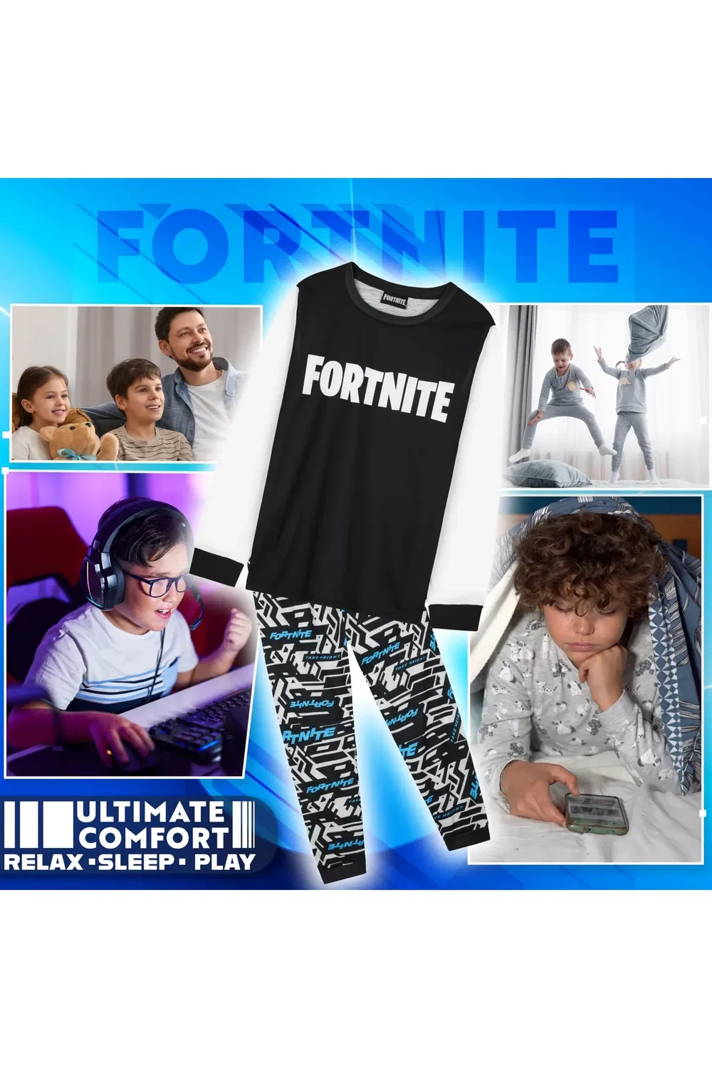 Пижамный комплект с длинным рукавом Fortnite, Multi — фото 3