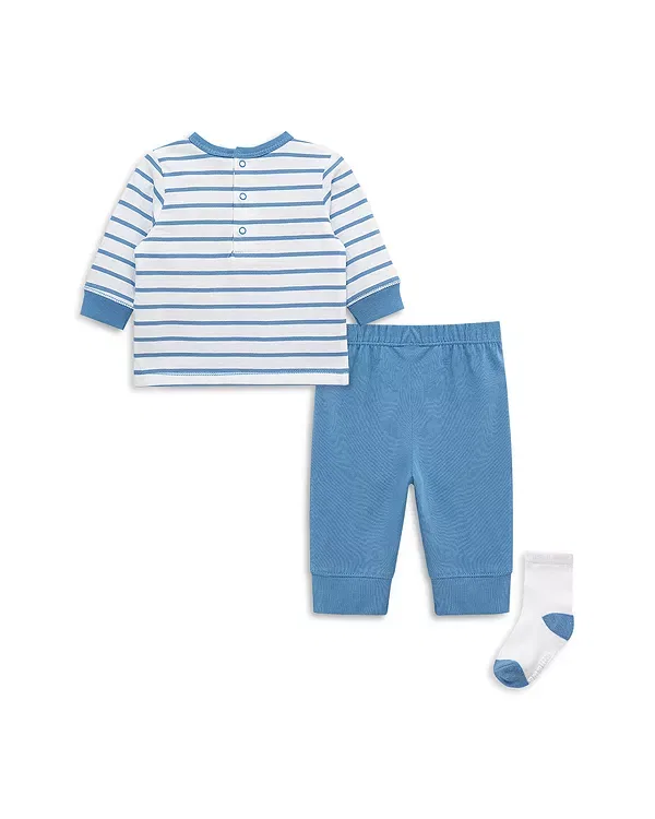 Детский комплект для мальчиков спортивный с принтом Baseball Jogger Set Little Me, синий — фото 3