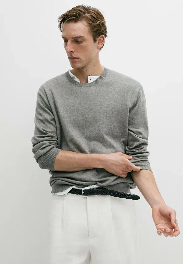 Свитер из махровой пряжи Jumper Massimo Dutti, серый