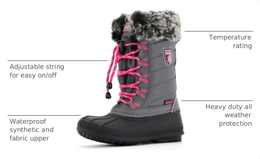 Детские зимние снежные ботинки для девочек Nova Mountain Nova Footwear, Grey — фото 3