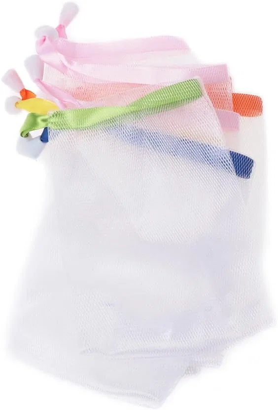 Сетчатый мешочек для мыла, 10 шт, Nylon, 9x14 см, Sodeber, Белый — фото 3