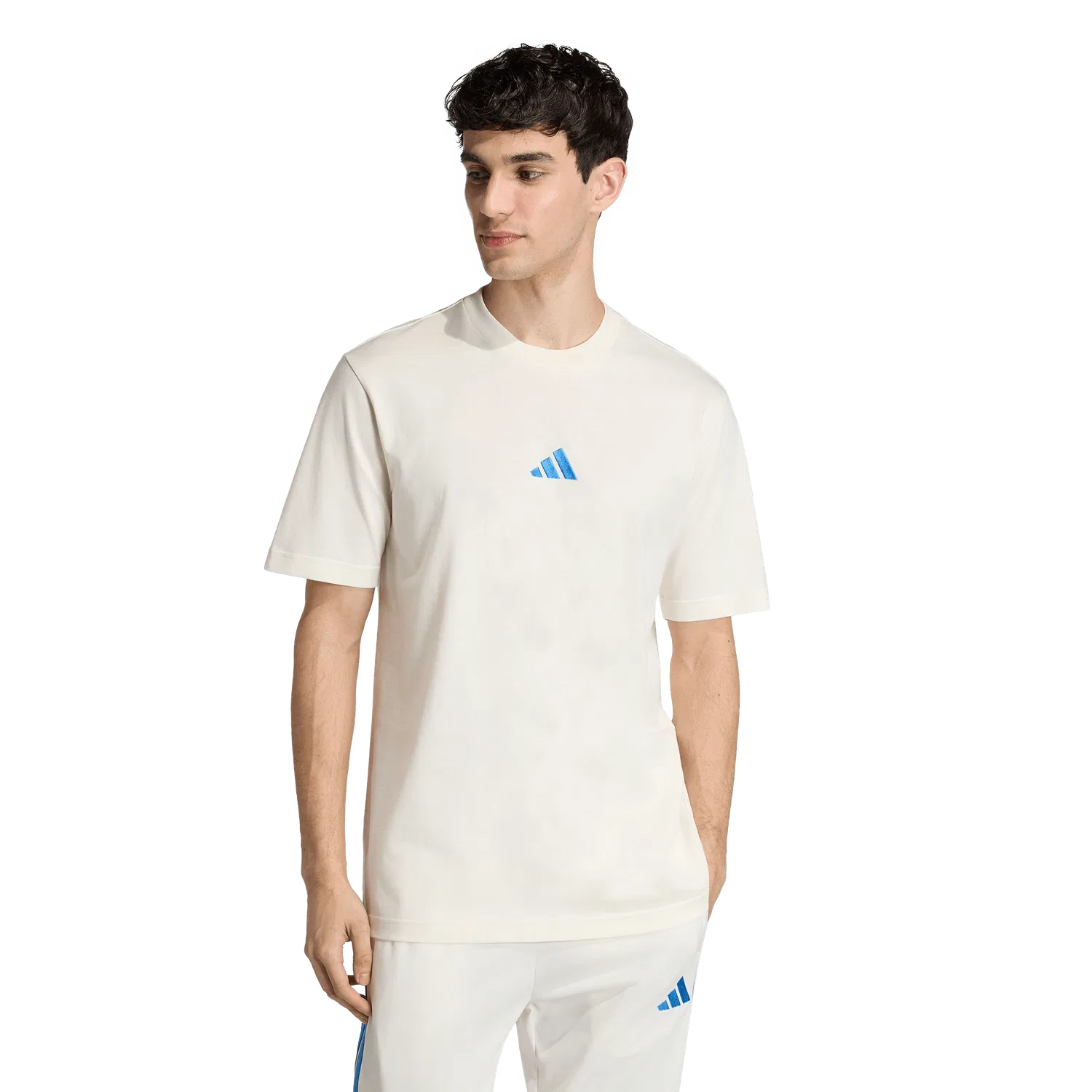Мужская футболка с круглым вырезом Adidas, кремовый — фото 2