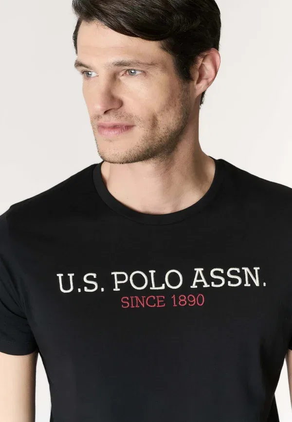 Футболка хлопковая Print T-shirt U.S. Polo Assn., черный — фото 4