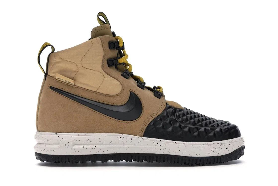 Детские ботинки с утеплителем Nike Lunar Force 1 Duckboot, Metallic Gold/Light Bone-Black