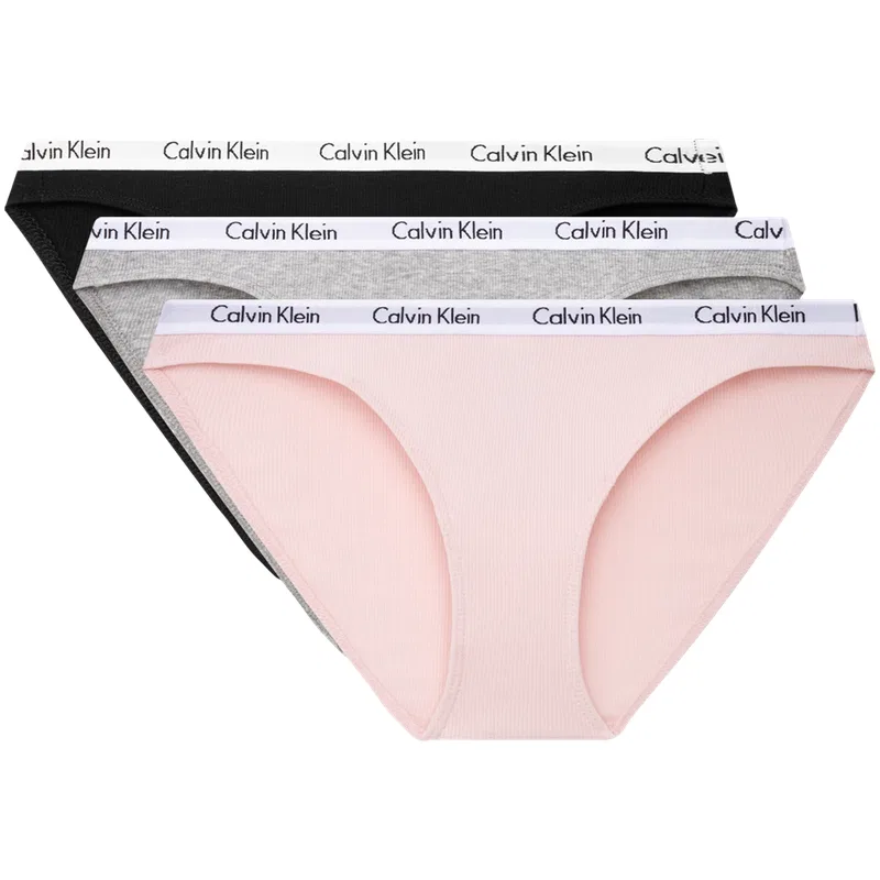 Женский комплект трусов с принтом Calvin Klein, Navy Blue/Coconut Gray/Mint Blue — фото 3