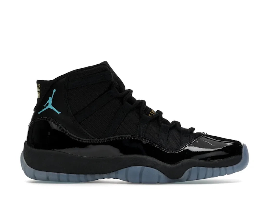 Детские кроссовки Lifestyle с принтом Jordan 11 Retro Jordan, Black/Gamma Blue/Varsity Maize