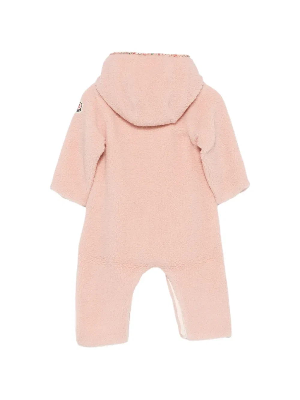 Флисовый комбинезон с цветочной отделкой Moncler Enfant, розовый — фото 2