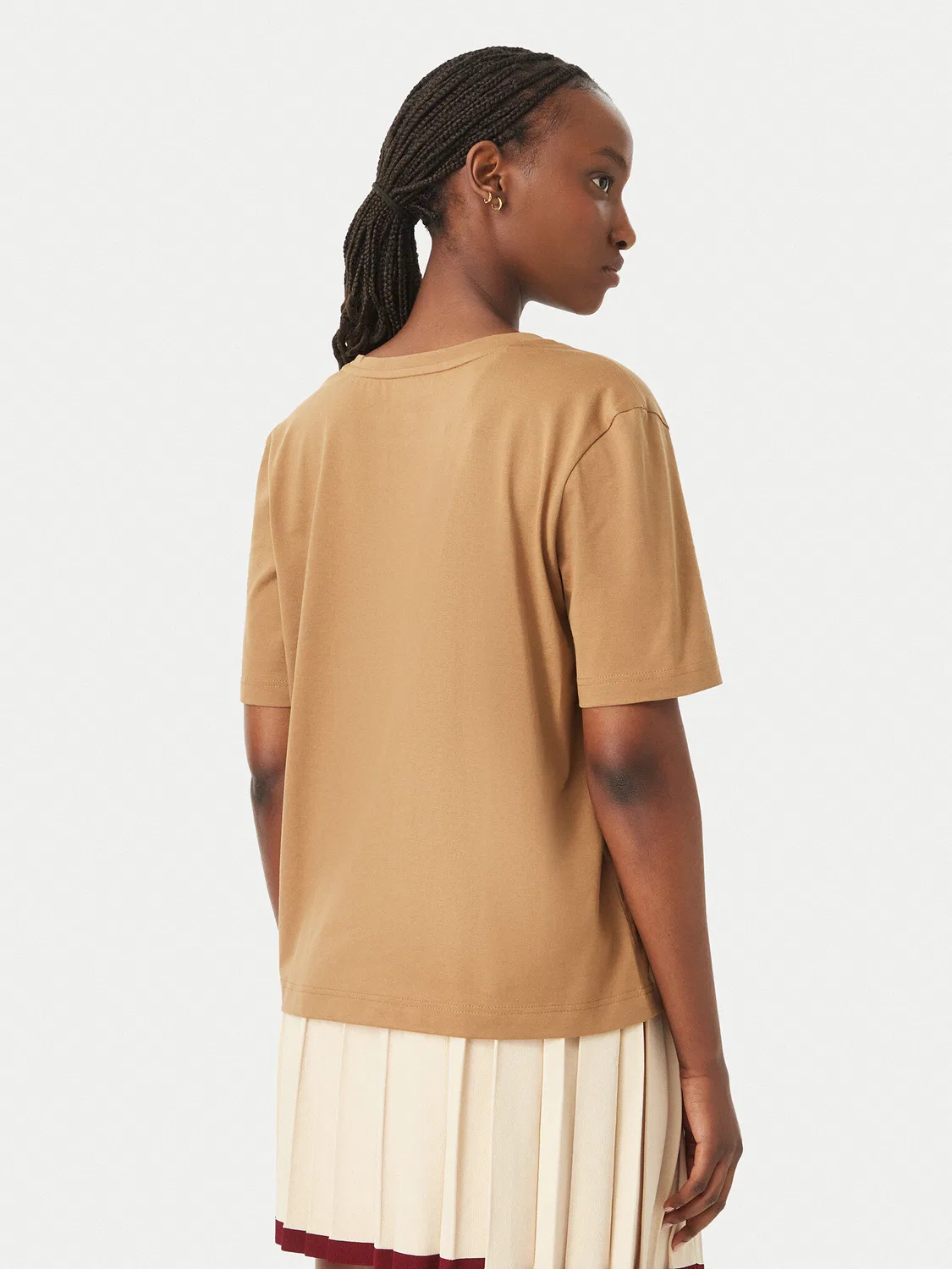 Женская футболка стандартного кроя Lacoste, коричневый — фото 4