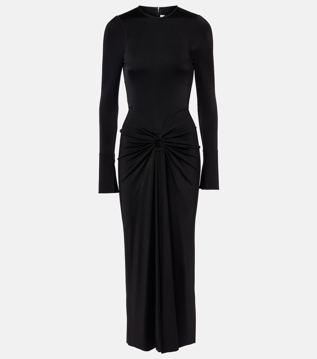 

Платье миди со сборками Victoria Beckham, черный