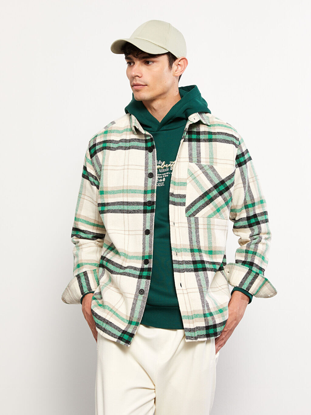 

Повседневная мужская рубашка-рубашка в клетку с длинным рукавом LCW Casual