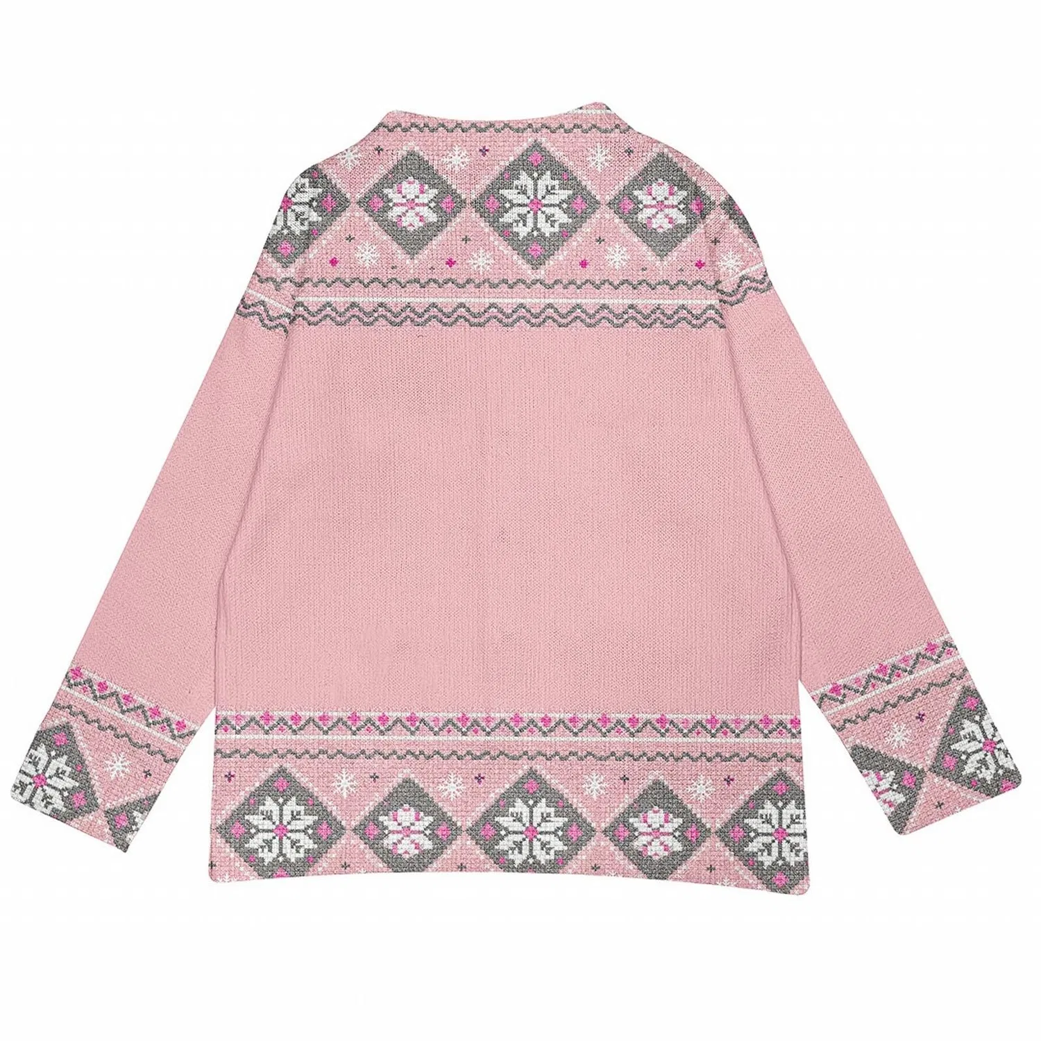 Женский кардиган с принтом Fair Isle, 03#pink — фото 4