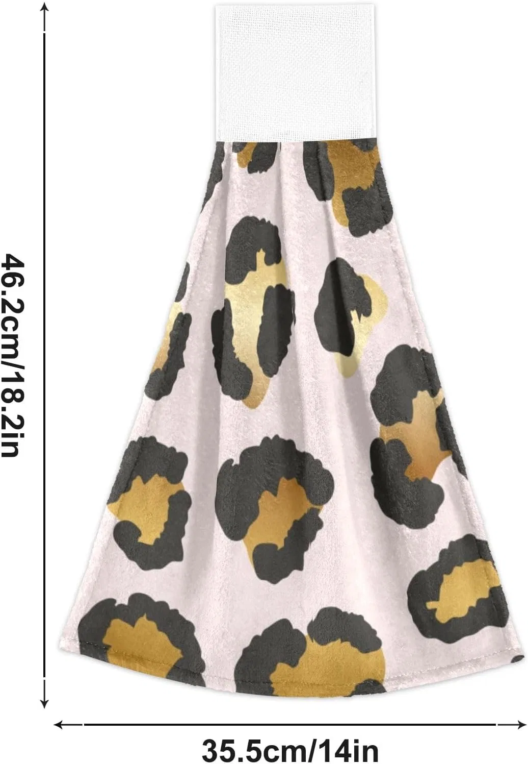Набор полотенец для кухни с петлей, 2 шт, CHIFIGNO, полиэстер, 35.6x46.4 см, Luxurious Gold Leopard Texture — фото 2