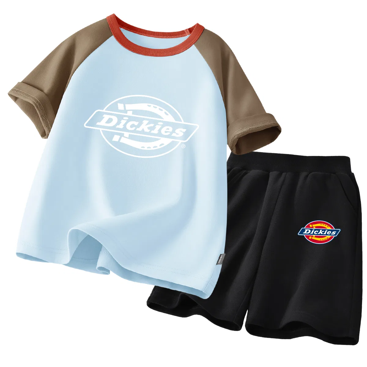 Детский спортивный комплект с круглым вырезом, тонкий, дышащий, Dickies, Standard Coffee Blue+Standard K Black
