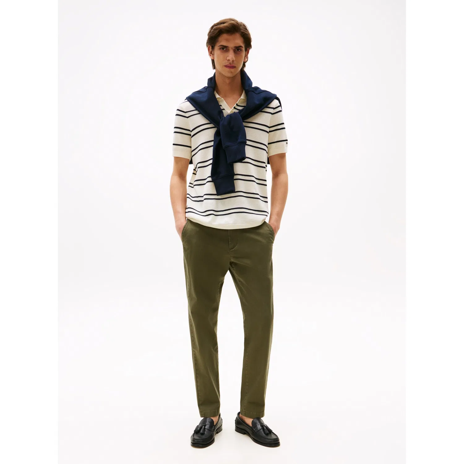 Мужские чиносы зауженные к низу Tommy Hilfiger, Dark Greenery — фото 2