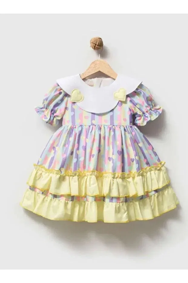 Детское платье для девочек с коротким рукавом Gül Baby, Yellow — фото 2