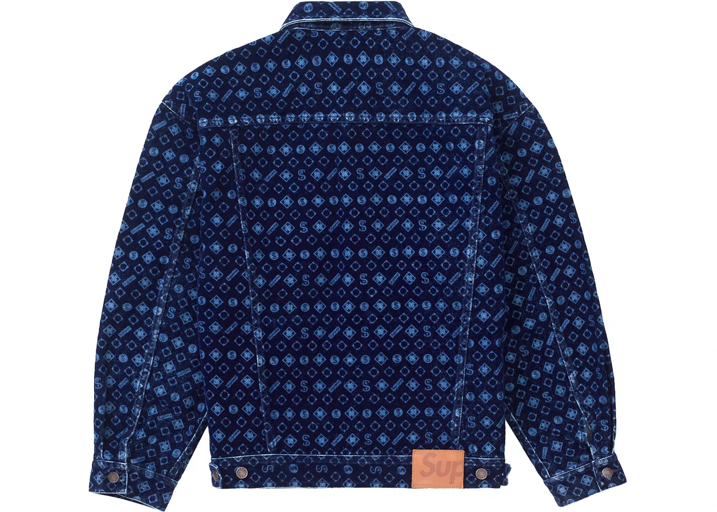 Мужская джинсовая куртка с велюровым покрытием Supreme, Blue — фото 2
