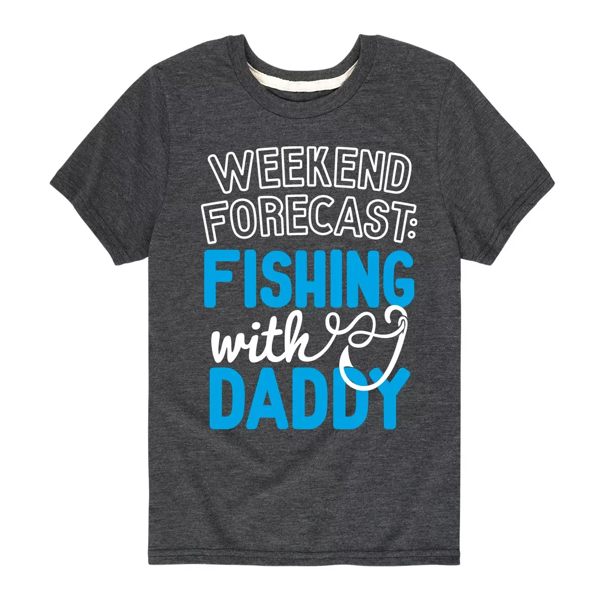 Детская футболка с принтом Weekend Forecast Fishing with Daddy Instant Message, Navy