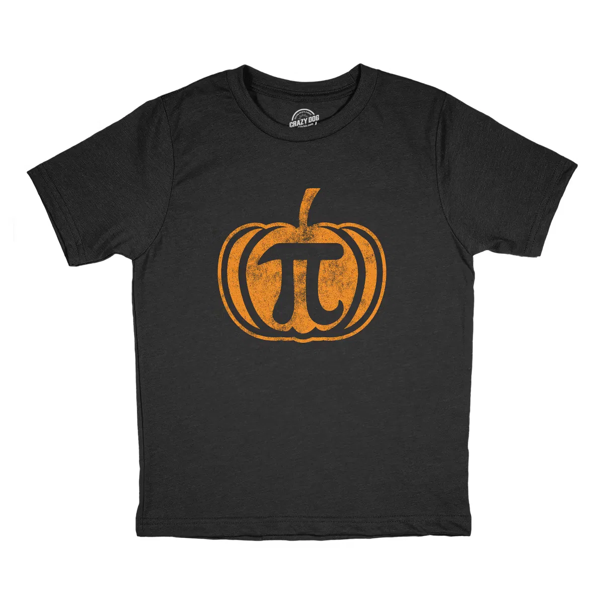 Футболка с принтом Youth Pumpkin Pi Crazy Dog T-Shirts, Heather Black