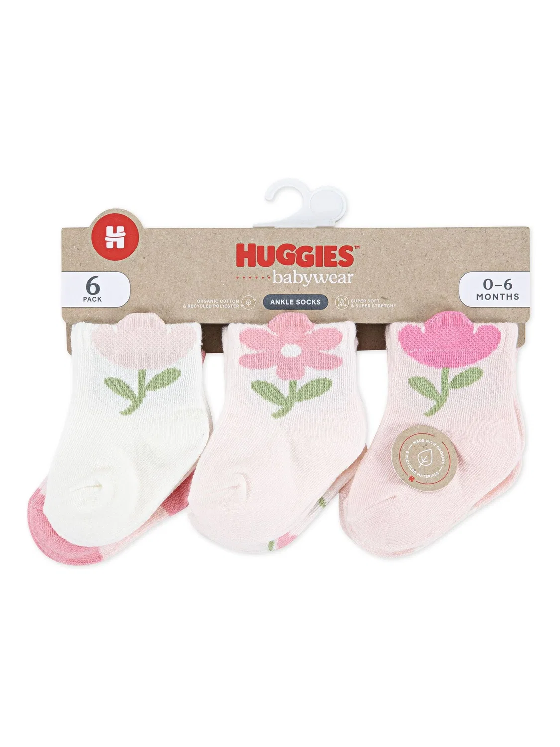Носки детские, 6 пар Huggies, розовый