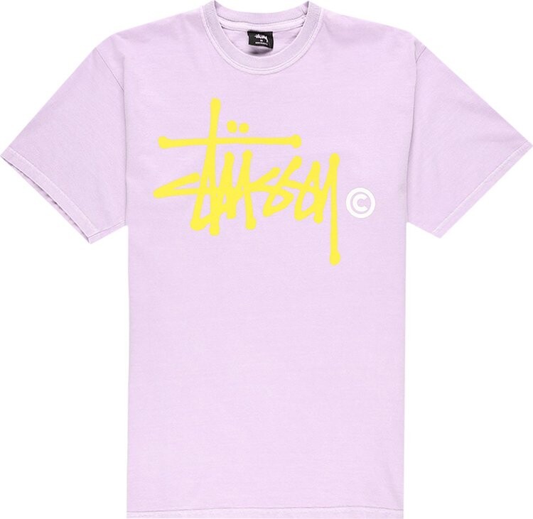 

Футболка Stussy Basic Logo Pig. Dyed Tee 'Lavender', фиолетовый