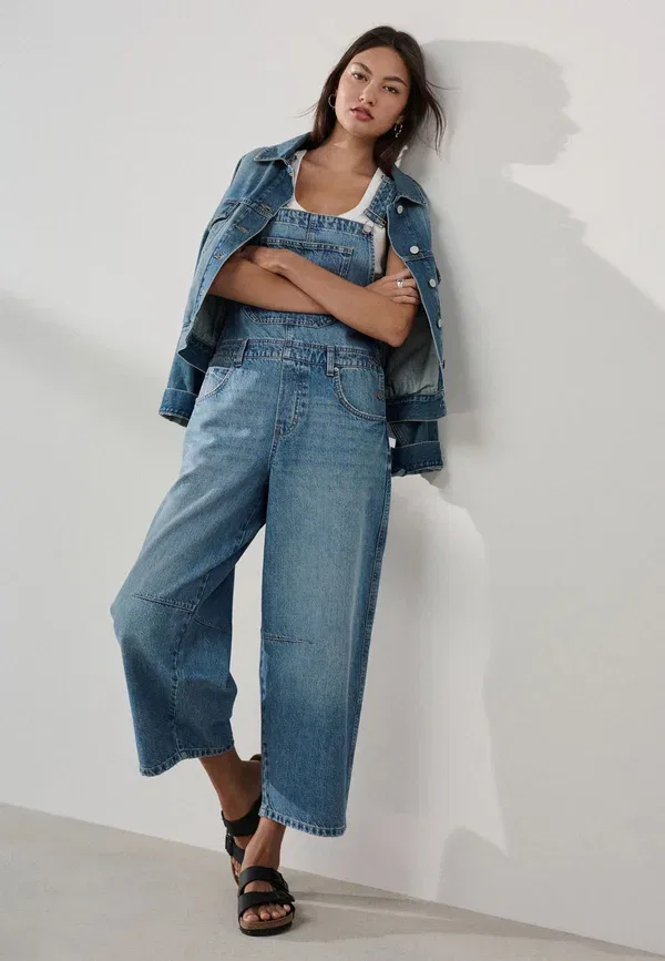 Комбинезон джинсовый Dungarees Next, light blue, светло-голубой — фото 2