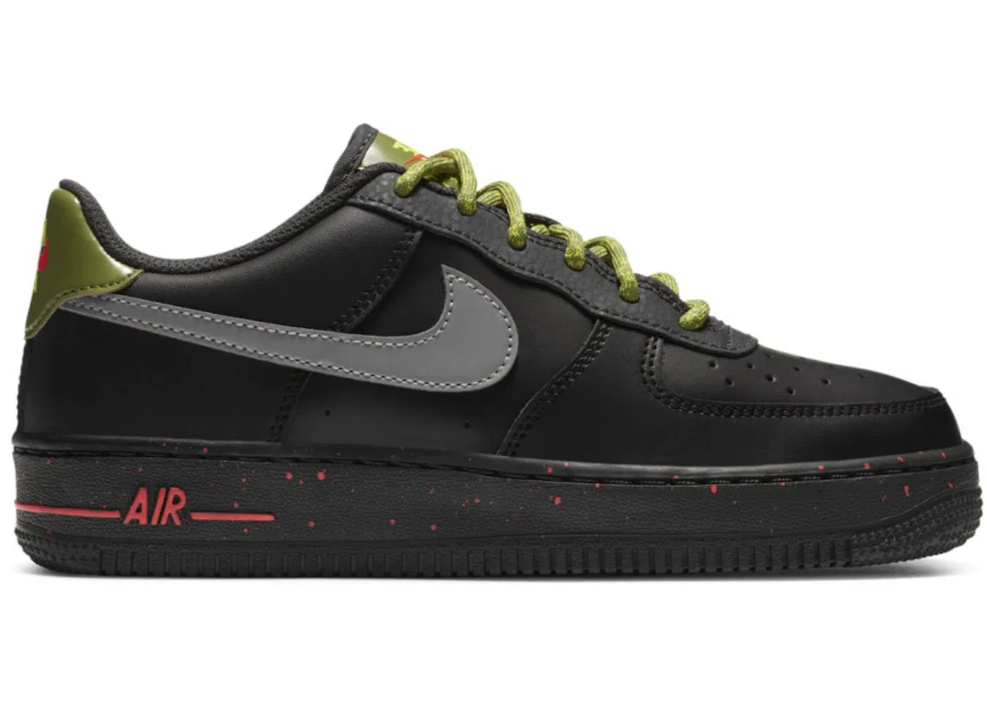 Детские кроссовки Lifestyle Nike Air Force 1 Low, Black/Dark Smoke Grey/Asparagus/Metallic Silver