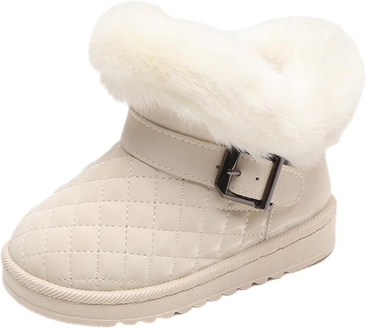 Детские зимние сапоги для девочек с бантом и мехом ZDZZHYO, Beige