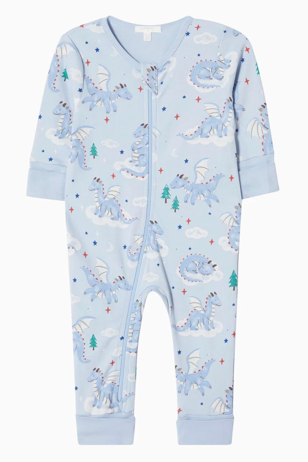 Комбинезон для сна хлопковый Blue Purebaby, синий