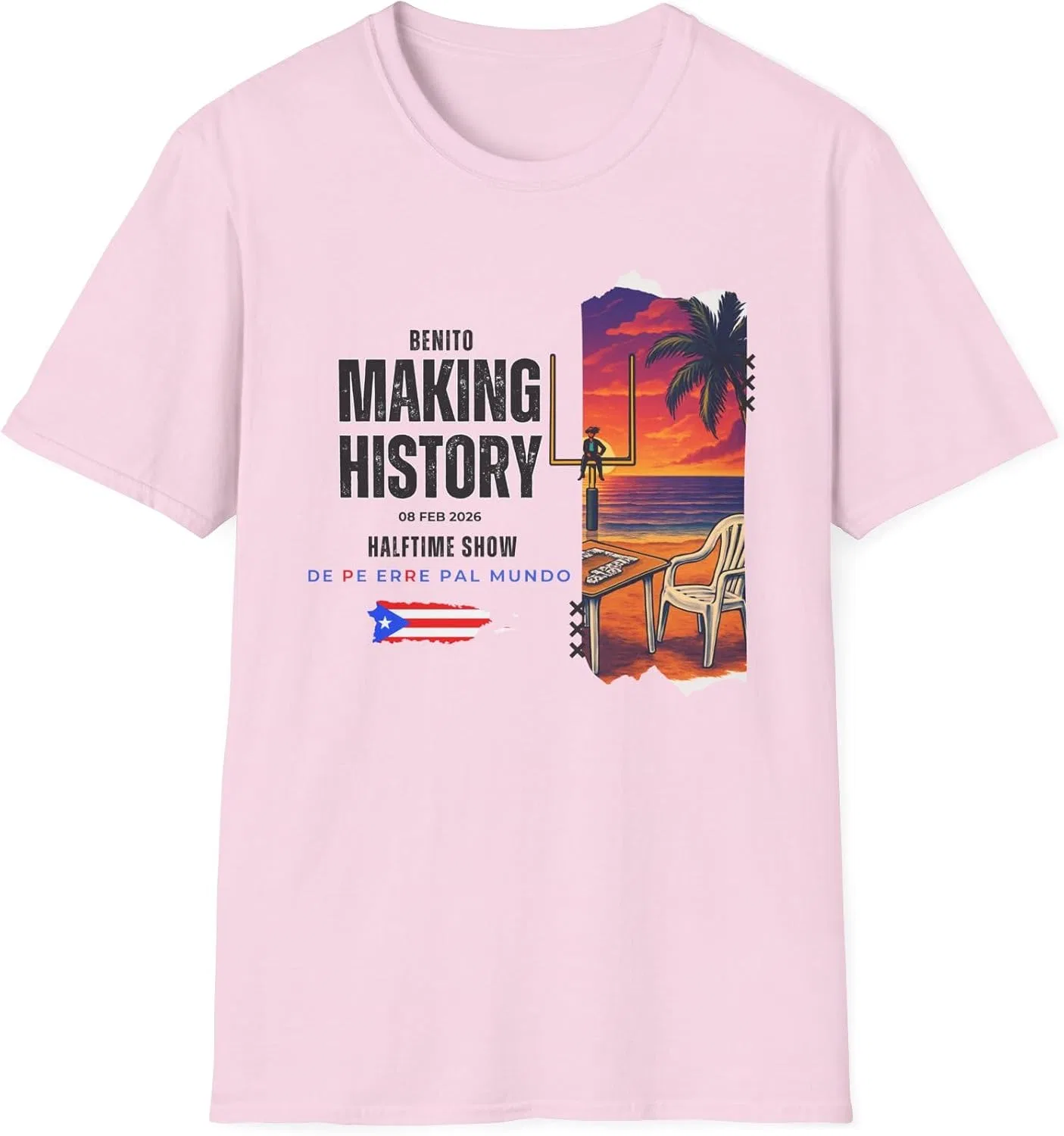 Женская футболка с принтом Puerto Rico Football Shirt, светло-розовый