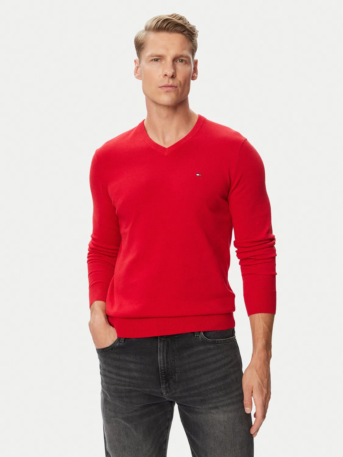 Мужской пуловер стандартного кроя Essential Tommy Hilfiger, красный