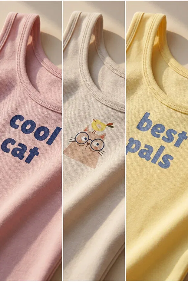 Детский комплект маек для девочек 3-Pack Katia&Bony, Pink — фото 3