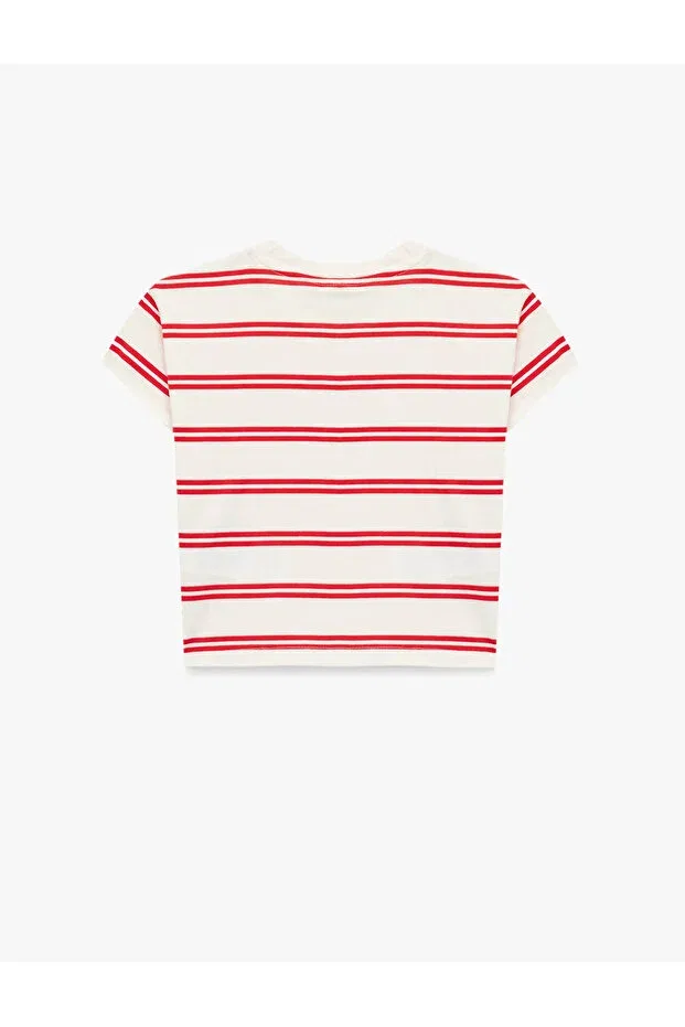 Детская футболка с принтом Koton, Ecru Striped — фото 2