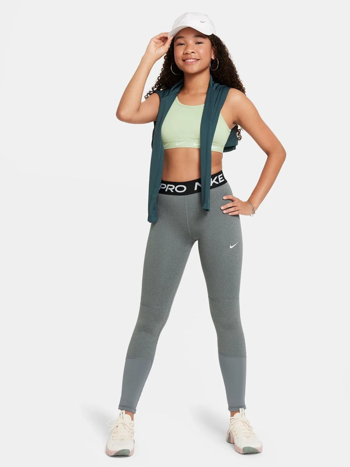 Леггинсы Nike Pro Grey Marl — фото 3