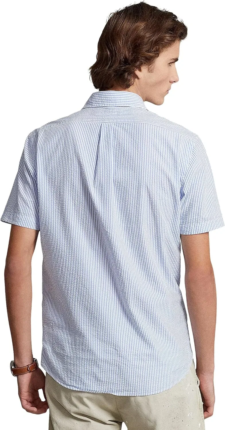 Мужская классическая рубашка с коротким рукавом RL Prepster POLO RALPH LAUREN, синий/белый — фото 2
