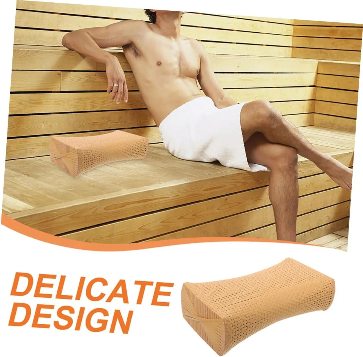Подушка для шеи и поясницы из Rattanimitat с чехлом для хранения, PVC, 29x16x8 см, GRIRIW — фото 2