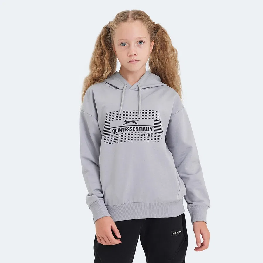 Детский свитшот с капюшоном, из футера, Layo, Slazenger, Черный