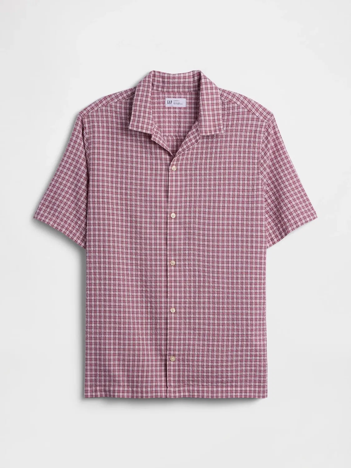 Рубашка с принтом Pink Check Gap, розовая — фото 4