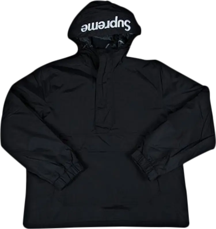 

Пуловер Supreme Hooded Logo Half Zip Pullover 'Black', черный