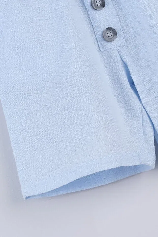Детские шорты для мальчиков льняные Basics Bondberro, Blue — фото 3