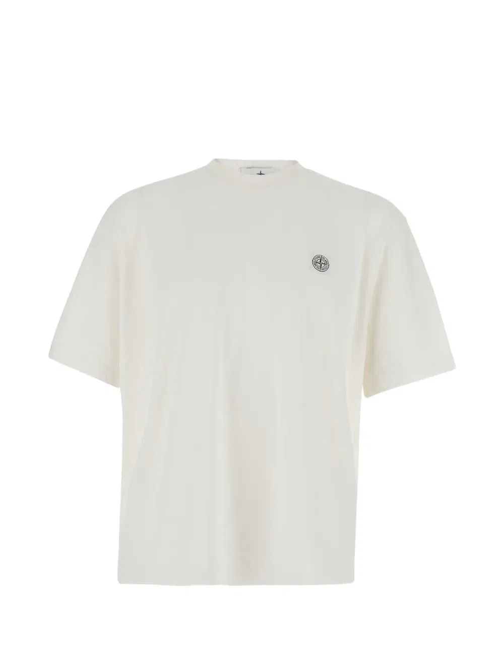 Футболка из органического хлопка с нашивкой-логотипом Stone Island, белый