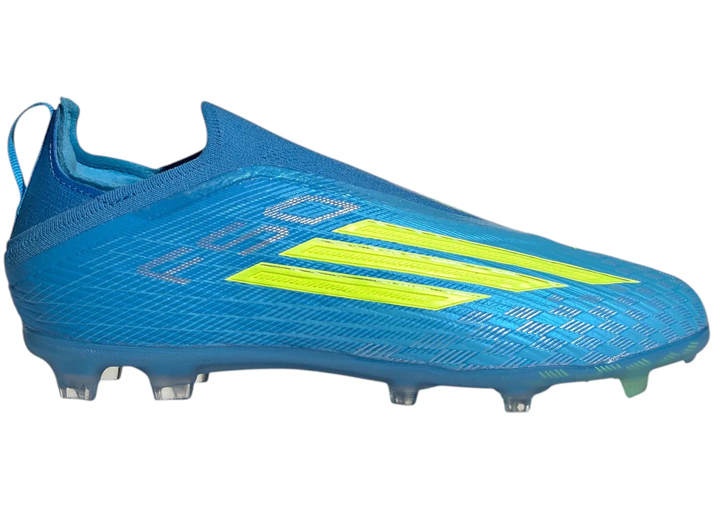 Детские бутсы без шнурков F50 Elite Laceless FG Adidas, Lucid Ray Blue/Team Solar Yellow 2/Lucid Aquamarine