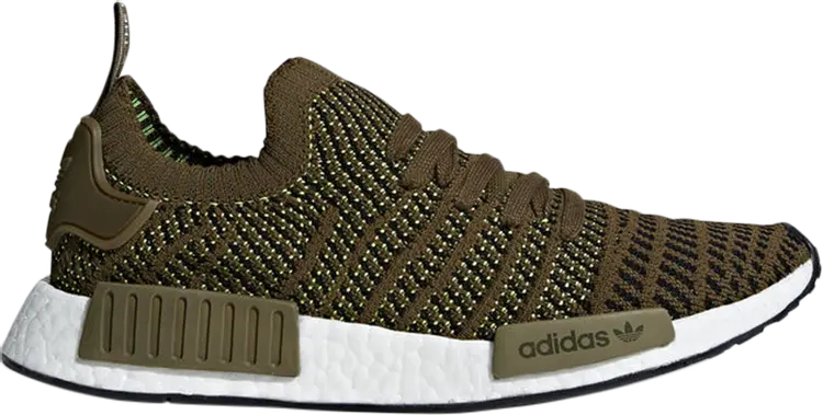 

Кроссовки Adidas NMD_R1 STLT Primeknit 'Trace Olive', зеленый