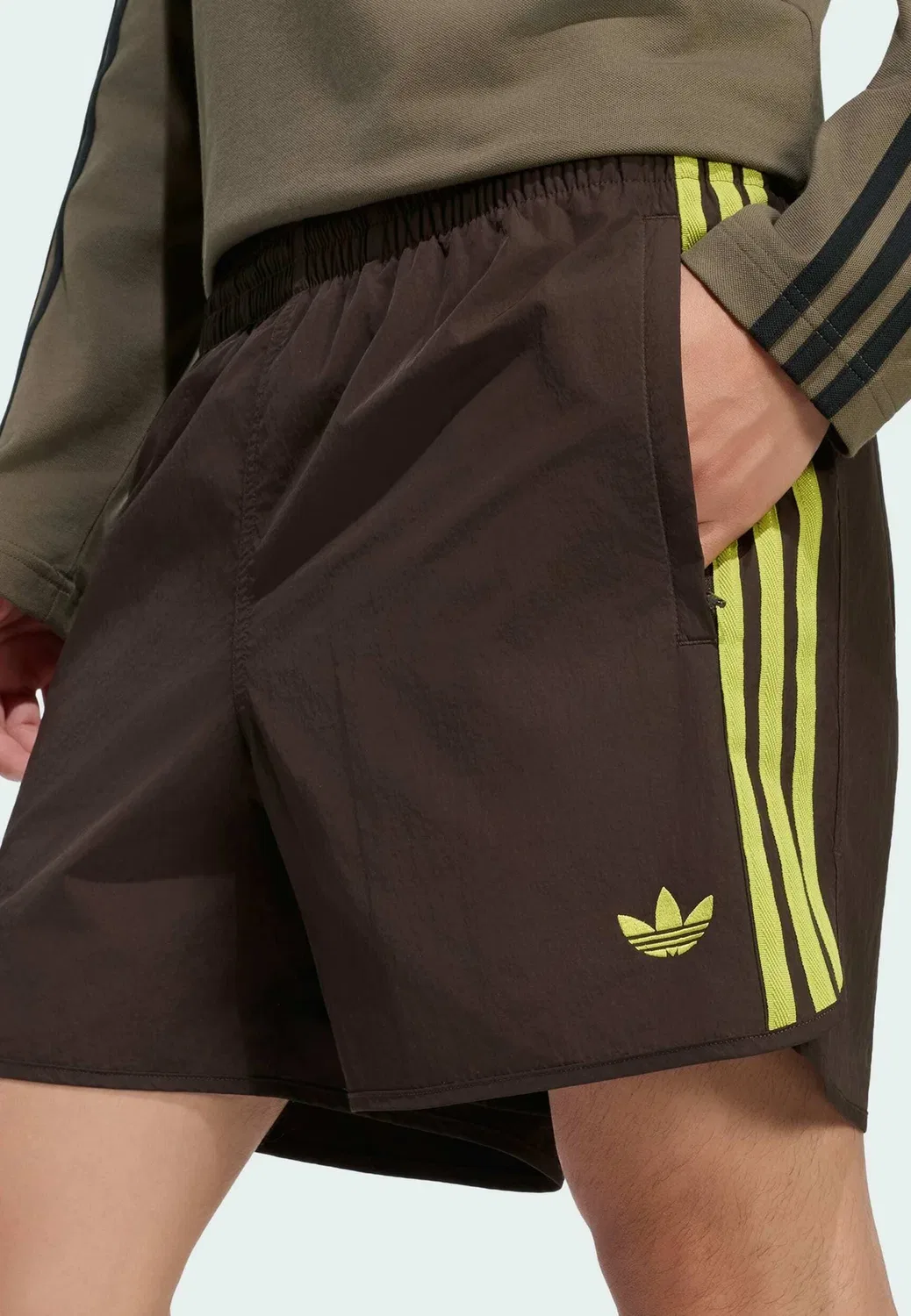 Шорты для спринта - спортивные штаны Adidas Originals, Aurora Coffee Preloved Lime — фото 3