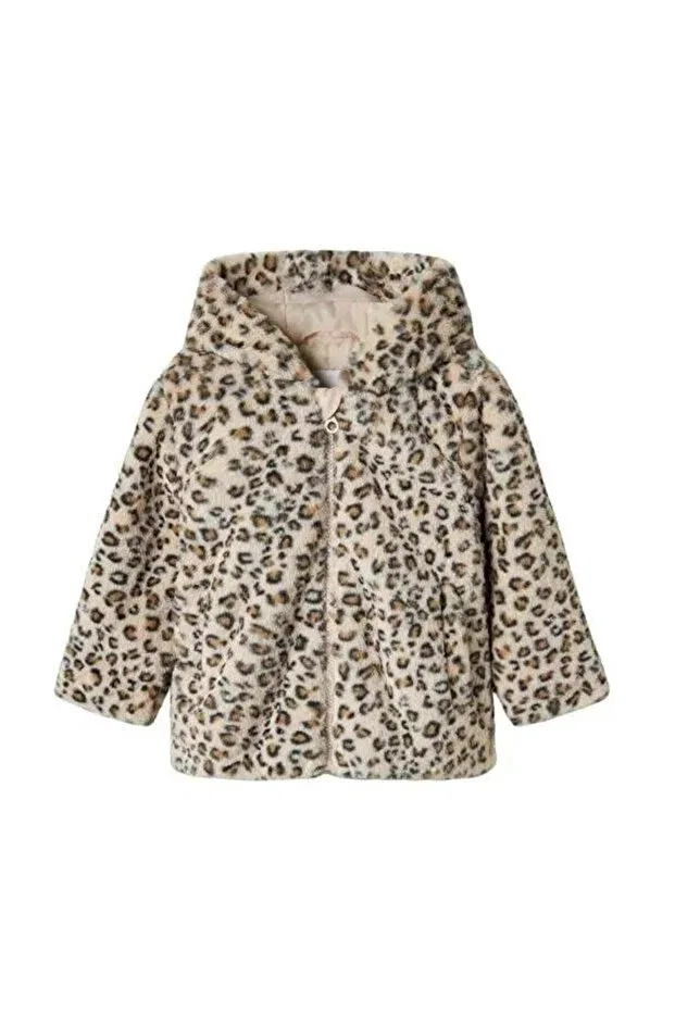 Детское пальто для девочек с капюшоном Name It, Oxford Tan