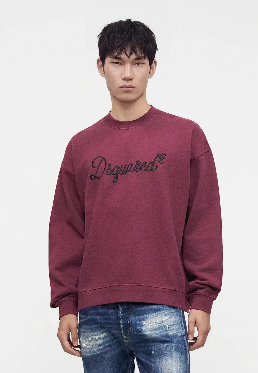 Фирменная толстовка свободного кроя с круглым вырезом Dsquared2, Plum
