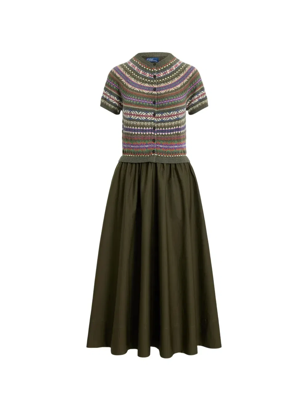 Платье с лифом Hybrid Fair Isle Polo Ralph Lauren, зеленый