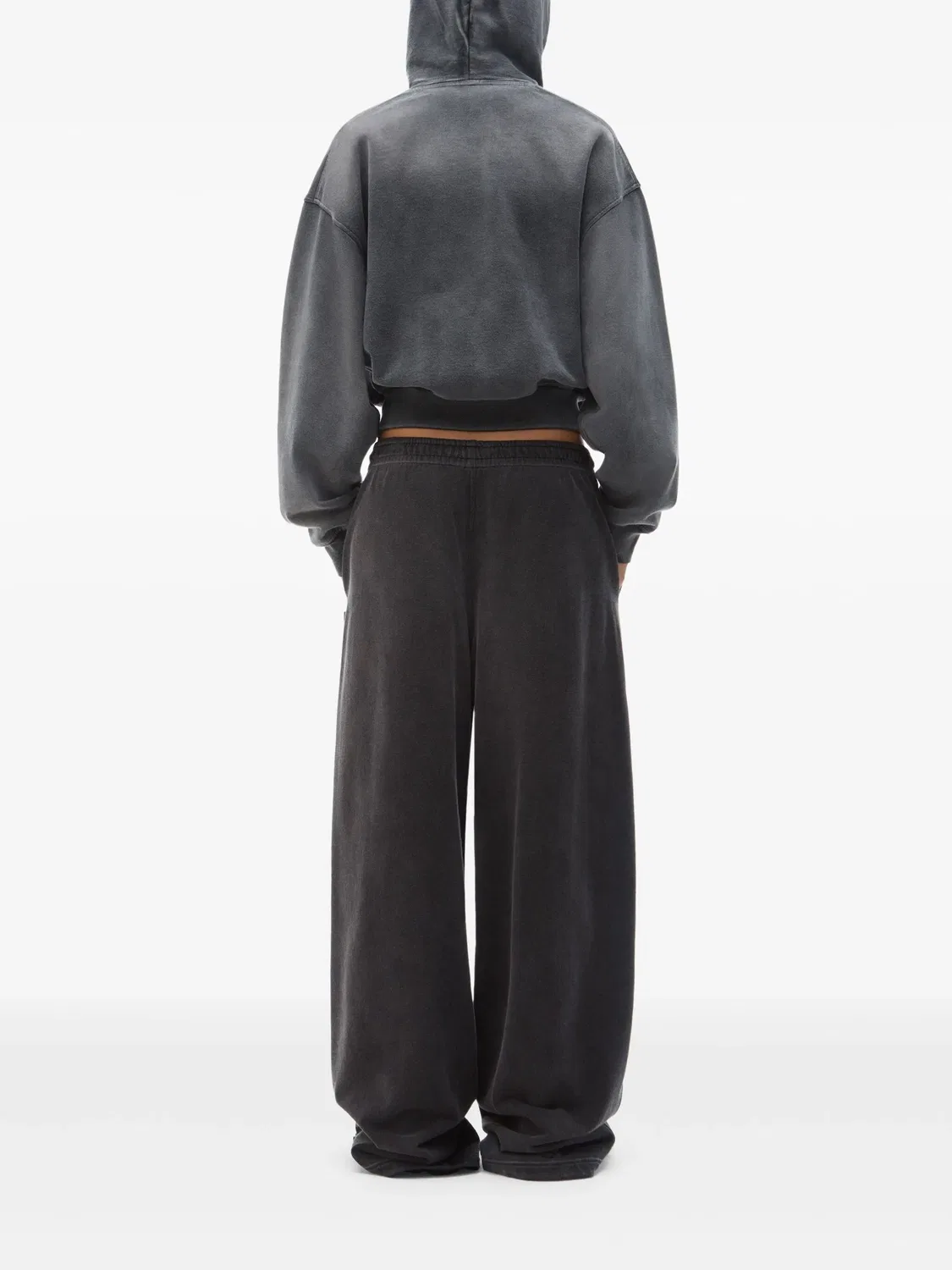 Худи с эффектом стирки и стразами Alexander Wang, черный — фото 4