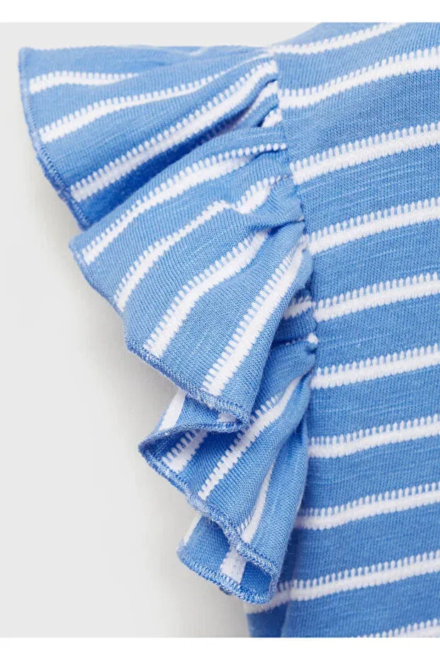 Детская футболка для девочек с оборками Mango Baby, Blue — фото 4