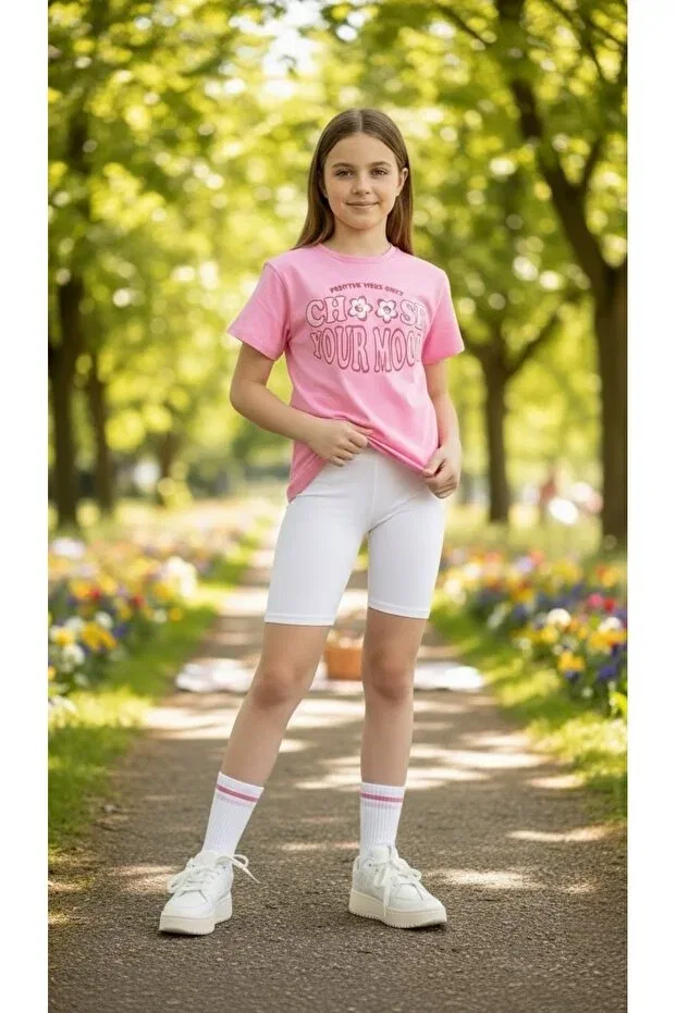 Детские леггинсы для девочек хлопковые Short Cotton Leggings Katmirra, White